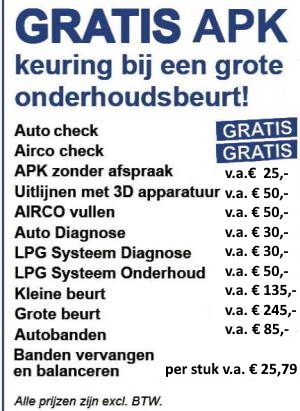 APK Haarlem Gratis bij een grote beurt